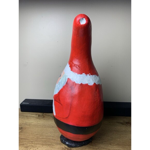 Hand Painted Santa Claus Gourd Christmas Vtg Folk Art Country Primitive READ - Picture 7 of 12